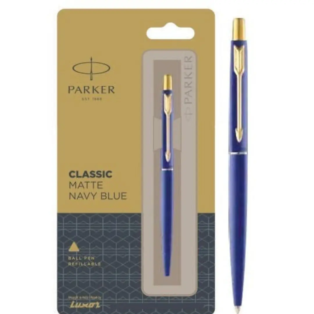 Parker classic matte blue navy gold trim stainless steel ballpen fine parker jotter ballpoint pens custom logo