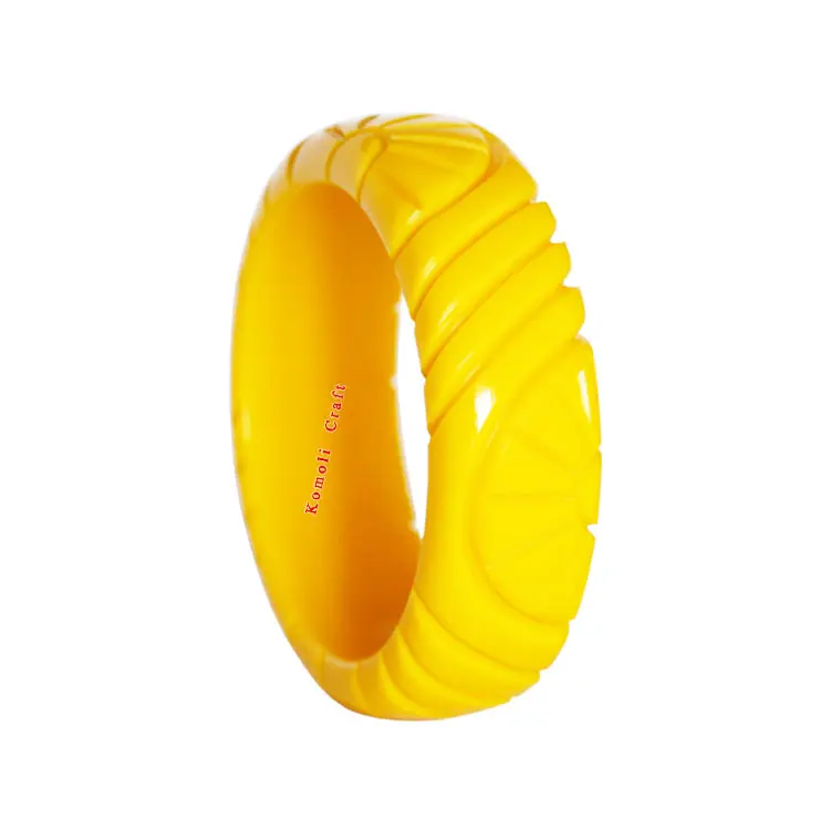 Green Wide Rope Custom Carved Resin Vintage Bakelite Jewelry Wholesale