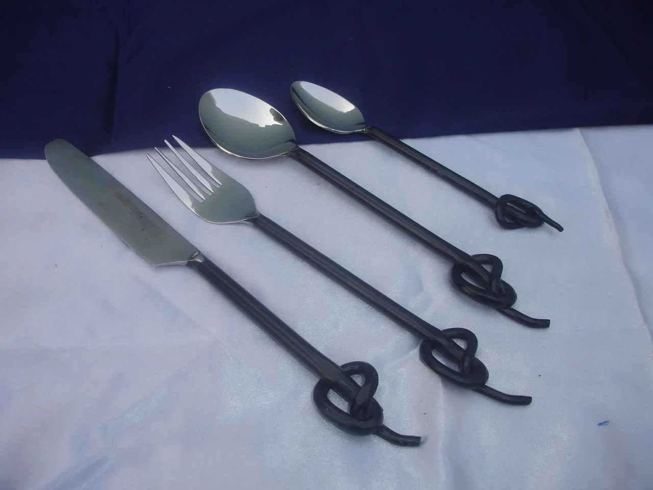 Gold brass handle flatware set fancy modern style luxuries cutlery flatware set