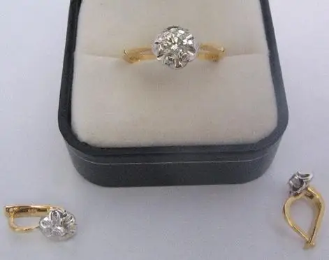 gold set ring earring