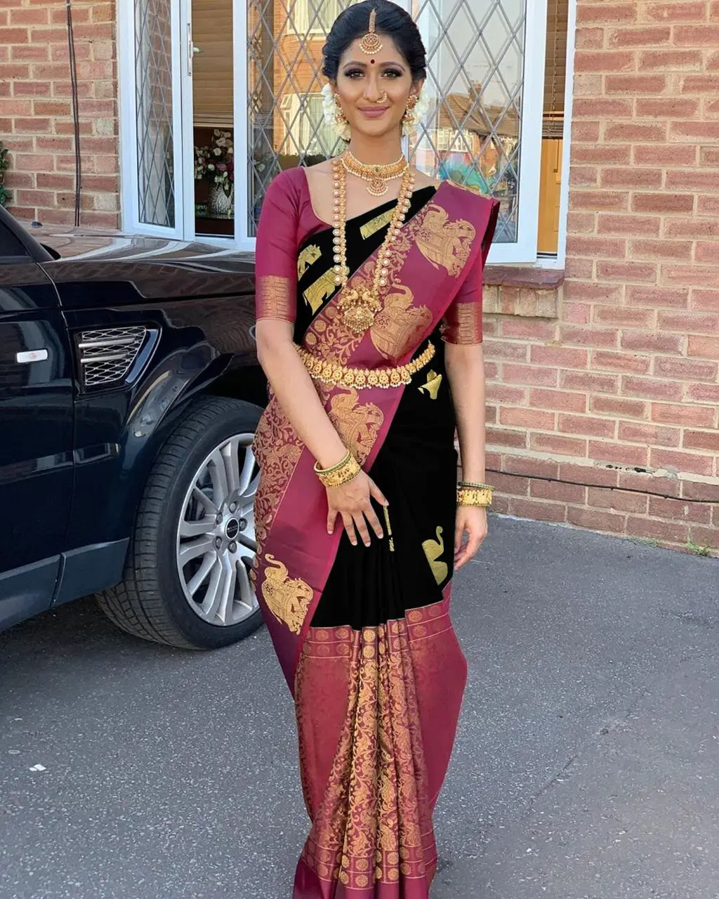 Exclusive Indian designer party wear banarasi silk saree ethnicgarment wholesale export door delivery textile