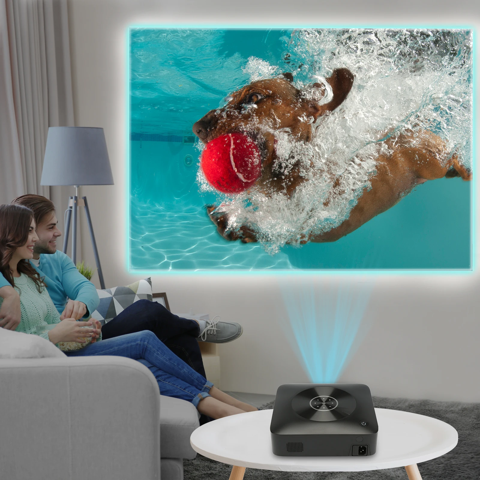 [High Contrast Mini Native 1080p Projector] New Released Portable Full HD Native 1080p LCD LED Home Movies Projector