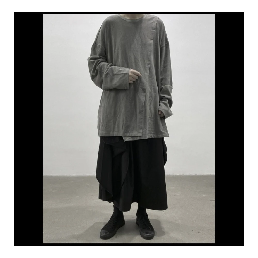 Brand New - SHINOBI Mens SS Two Piece Look Long-Sleeved T-shirts Essential Lengthen Extended