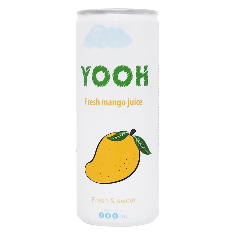 OEM manufacturer YOOH Brand Fresh Mango Juice can 240ml wholesale natural and pure fresh - squeezed