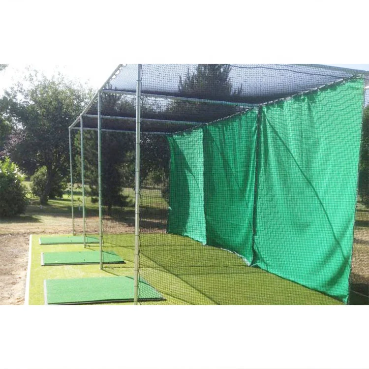 Green Black 2m Sport Outdoor Custom Polyethylene Knotted Training Golf Field Fence Practice Net Cage