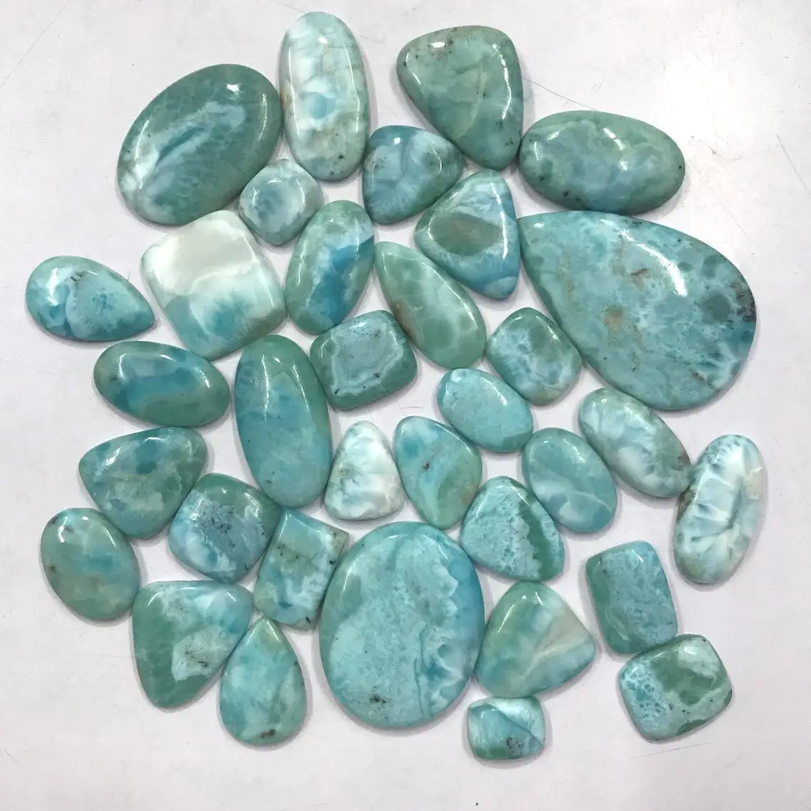 100% Natural Larimar Unique and Amazing Larimar Gemstone for Jewelry Making Stone Round Shape Larimar Loose Gemstone Bulk Sale