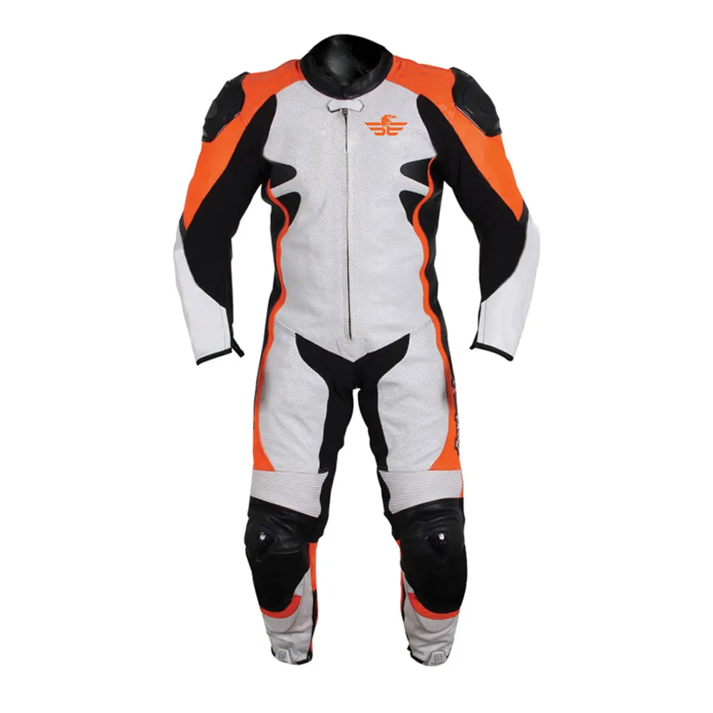  Изготовленный на заказ цельный мотоциклетный гоночный костюм из натуральной кожи
