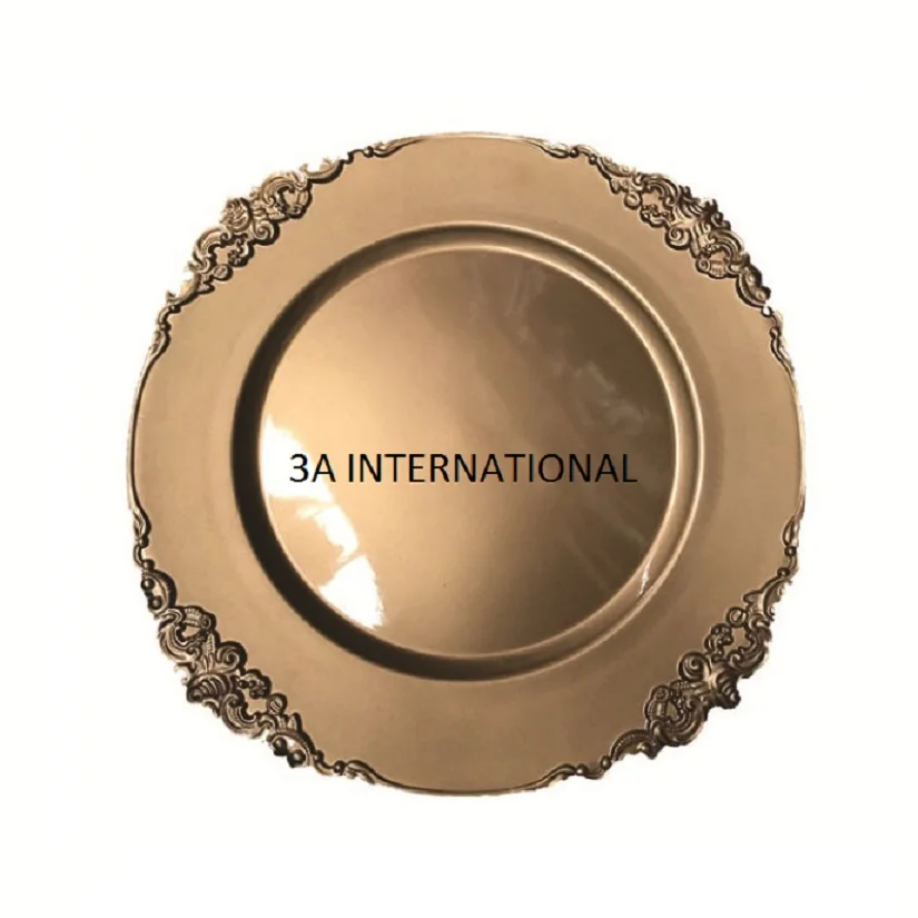  Принадлежности для отеля столовая посуда стеклянная тарелка с золотым ободом подставка под тарелку сервировочные тарелки свадьбы юбилея вечеринки кейтеринга