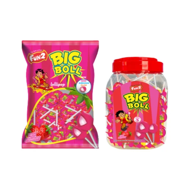 Multi Flavour big boll Fun2 Brand flat lollipops sour lollipopssupplier for africa / Lollipops in Bulk Direct From Manufacture.