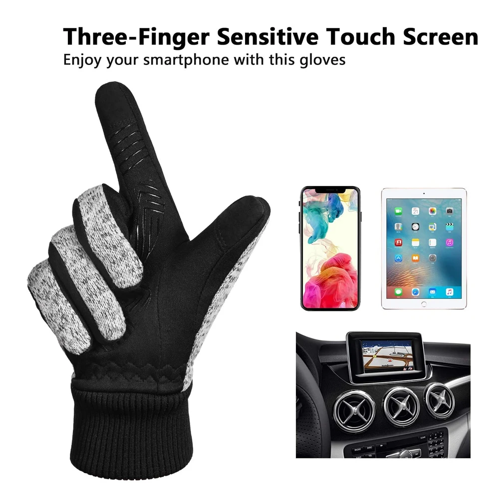 Custom Good Quality Winter wool Thick Gloves Keeping Warm Knitted Mittens Gloves For Men