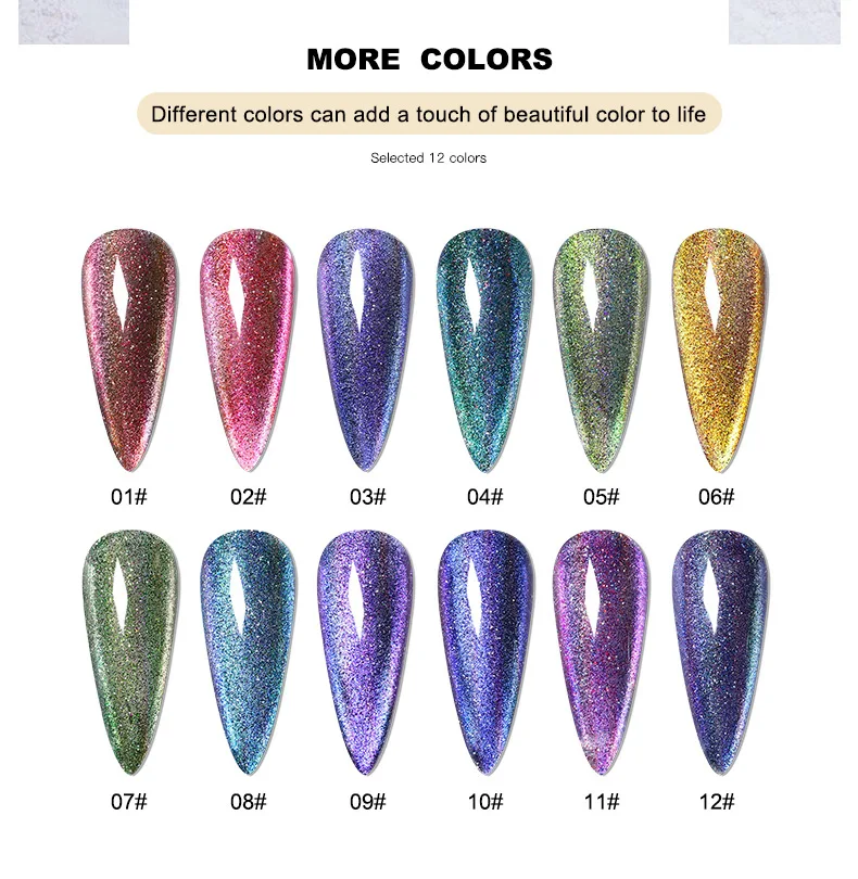 ANZUO Cat Eye 12 Colors Custom Breathable Nail Polish Profession Nail Shop Nail Polish UV Gel