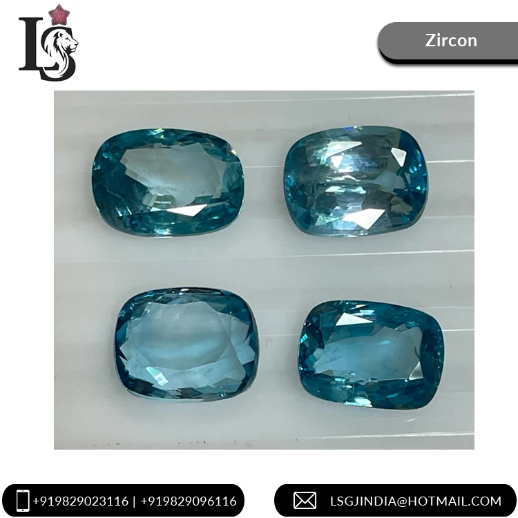 High Quality 100% Natural Blue Zircon Gemstone Round/Oval/Heart Shape 8-10 Carat Loose Stone for Jewelry Rings