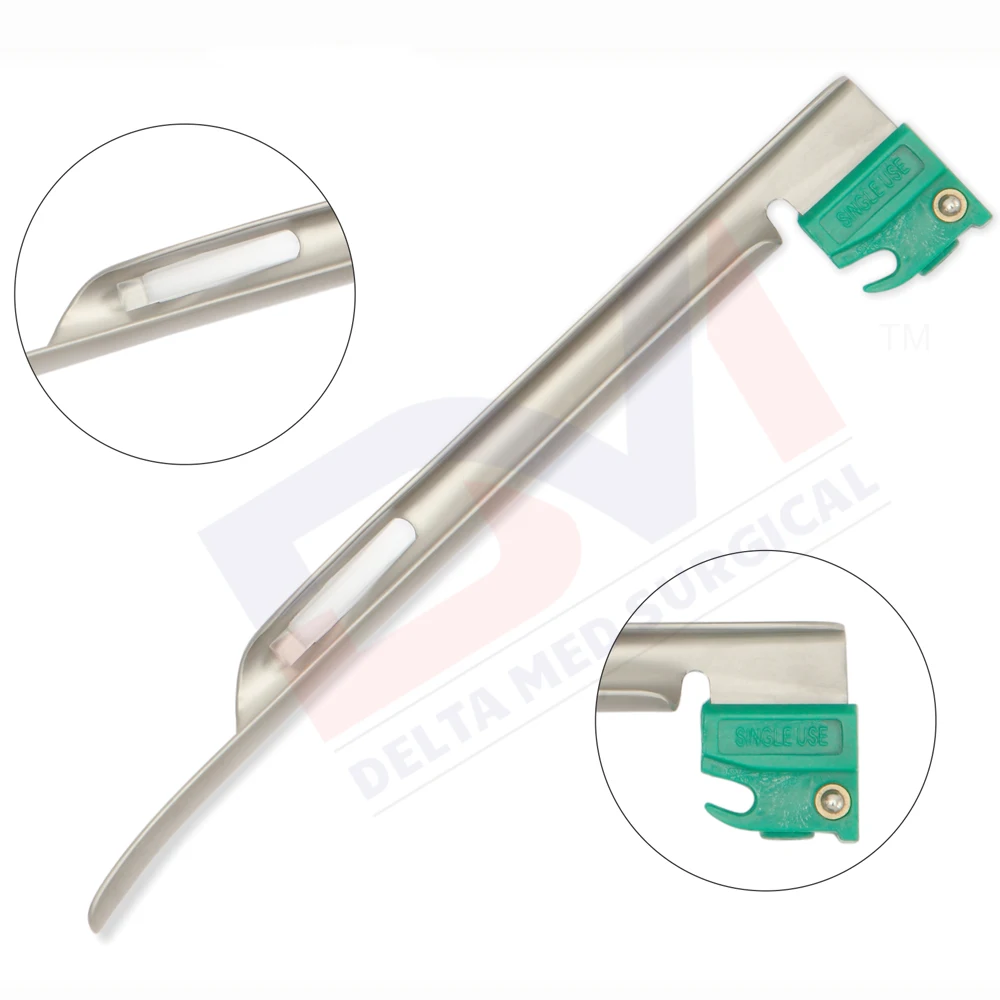 Plastic single use laryngoscope blades and Single use Miller and Macintosh plastic laryngoscope blades