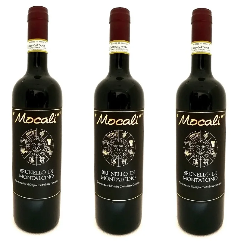 PRIVATE LABEL ITALIAN RED WINE BRUNELLO DI MONTALCINO DOCG 750ml 2016 BOX 3 BOTTLES FOR EXPORT