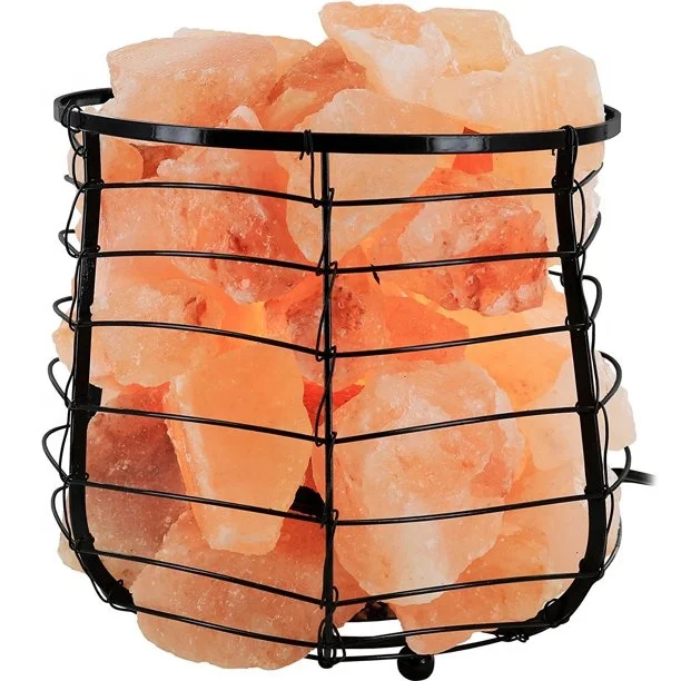 Himalayan Salt lamp iron basket with chunks Available at very low prices