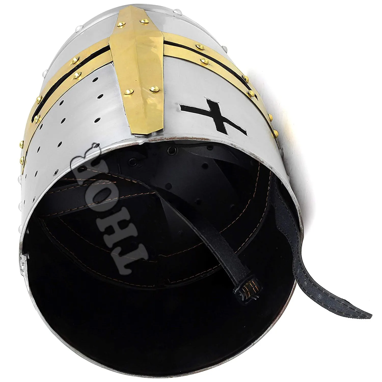 Средневековый Templar Warrior Helmet Crusader Knight Хэллоуин Armor греческий Стальной шлем хромированный