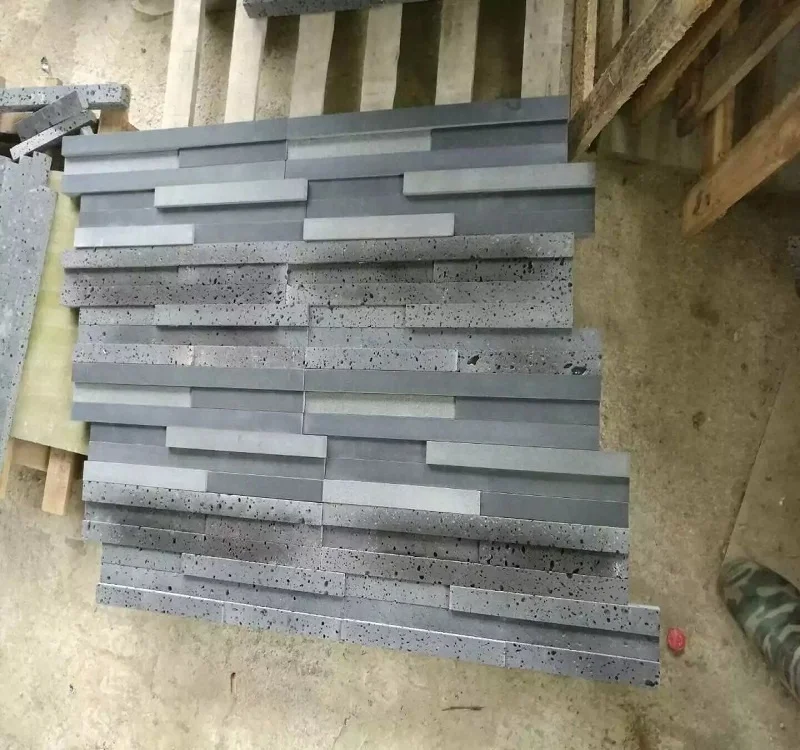 China black basalt stacked stone ledgestone wall veneer wall cladding stone tile