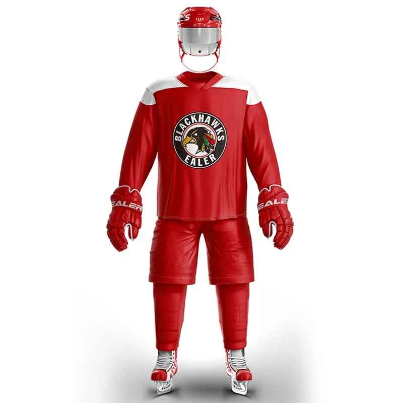 Лидер продаж OEM сервис Fcatory мужская красная сублимированная форма для хоккея с шайбой