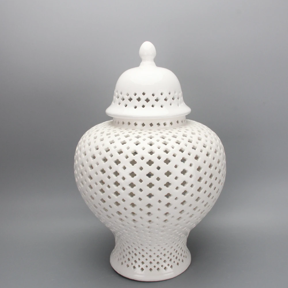 J112W керамический набор из трех банок для имбиря банка домашнего декора с крышкой Европа белая