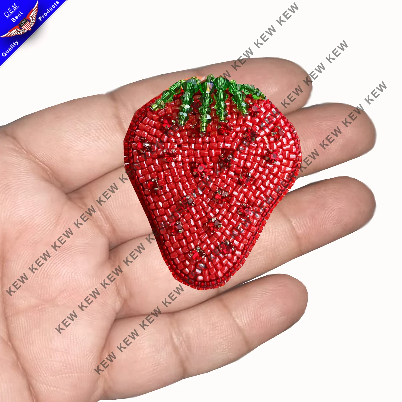beaded brooch strawberry fruit pin embroidered juicy strawberry brooches handmade party wedding USA UK Europe