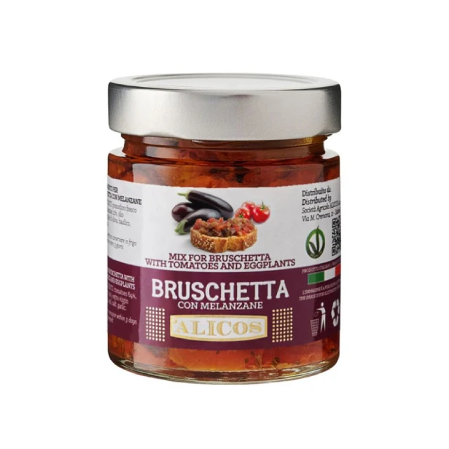 Made in Italy ready to eat food mix salty for bruschetta with fresh tomato and eggplant sauce for sale