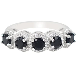 Top Demanding 4 MM Round Natural Black Spinel Gemstone 925 Sterling Silver Designer Ring Wedding Jewelry Wholesaler From India