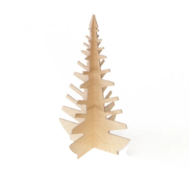 Hot Sales Interlocking Small Christmas Tree Wooden Jewelry Holder & Table Display for Retail Shops