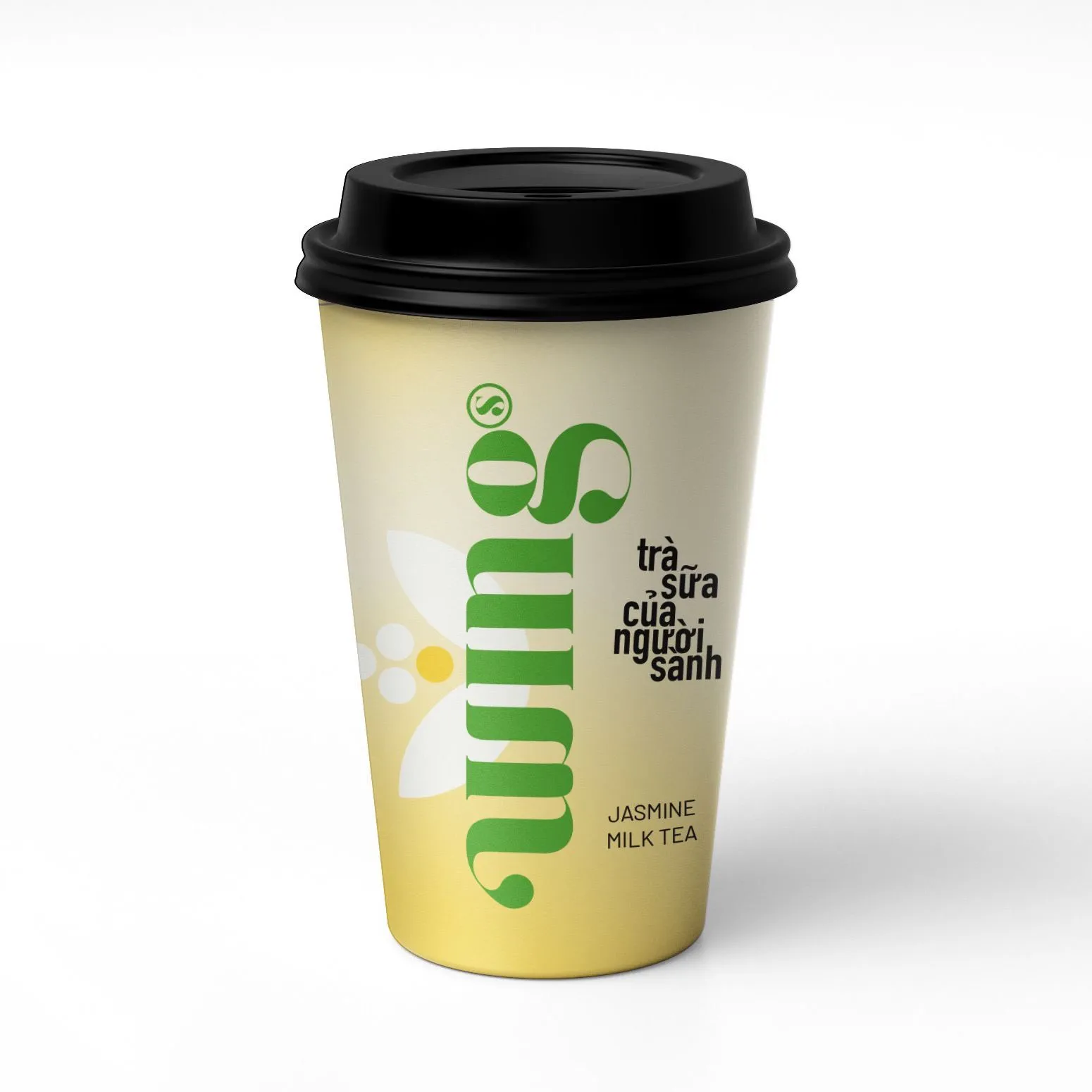 Мгновенный жасмин, молочный чай с белой тапиокой, 1 To-go, Boba Bubble tea