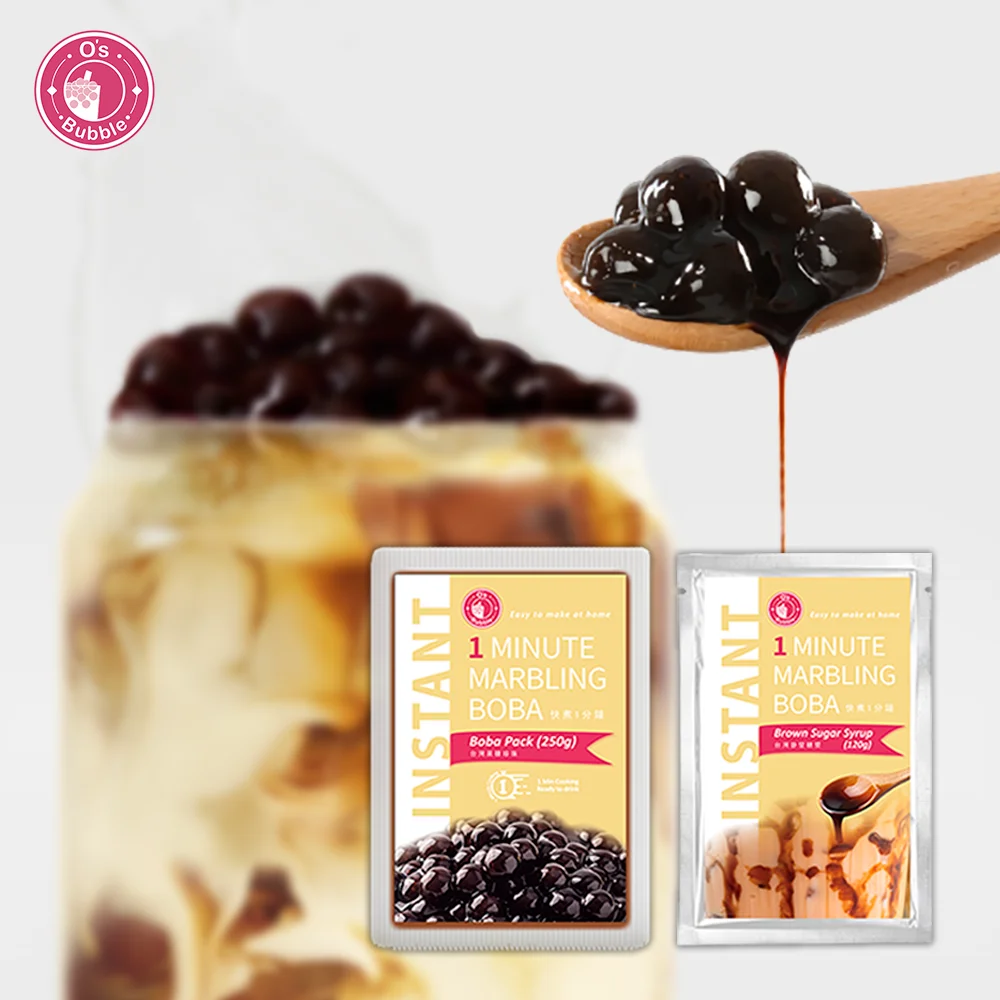 Gluten-free Instant Marble Boba Tea With Brown Sugar Syrup