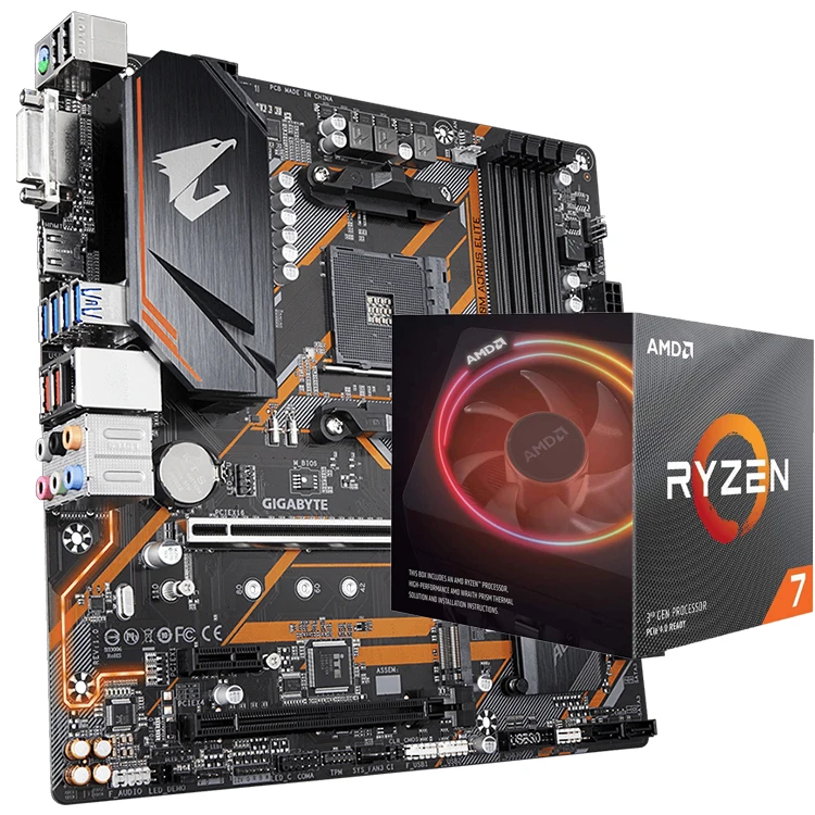 GIGABYTE B450M AORUS ELITE Micro ATX Gaming Motherboard with AMD Ry zen 5 7 3500X 3600 3600X 3700X 3800X Desktop Processor