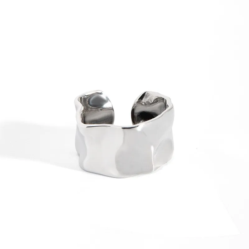 
Personalised ring of Hammered Wide Band on 925 Sterling Silver with Wide band and adjustable 