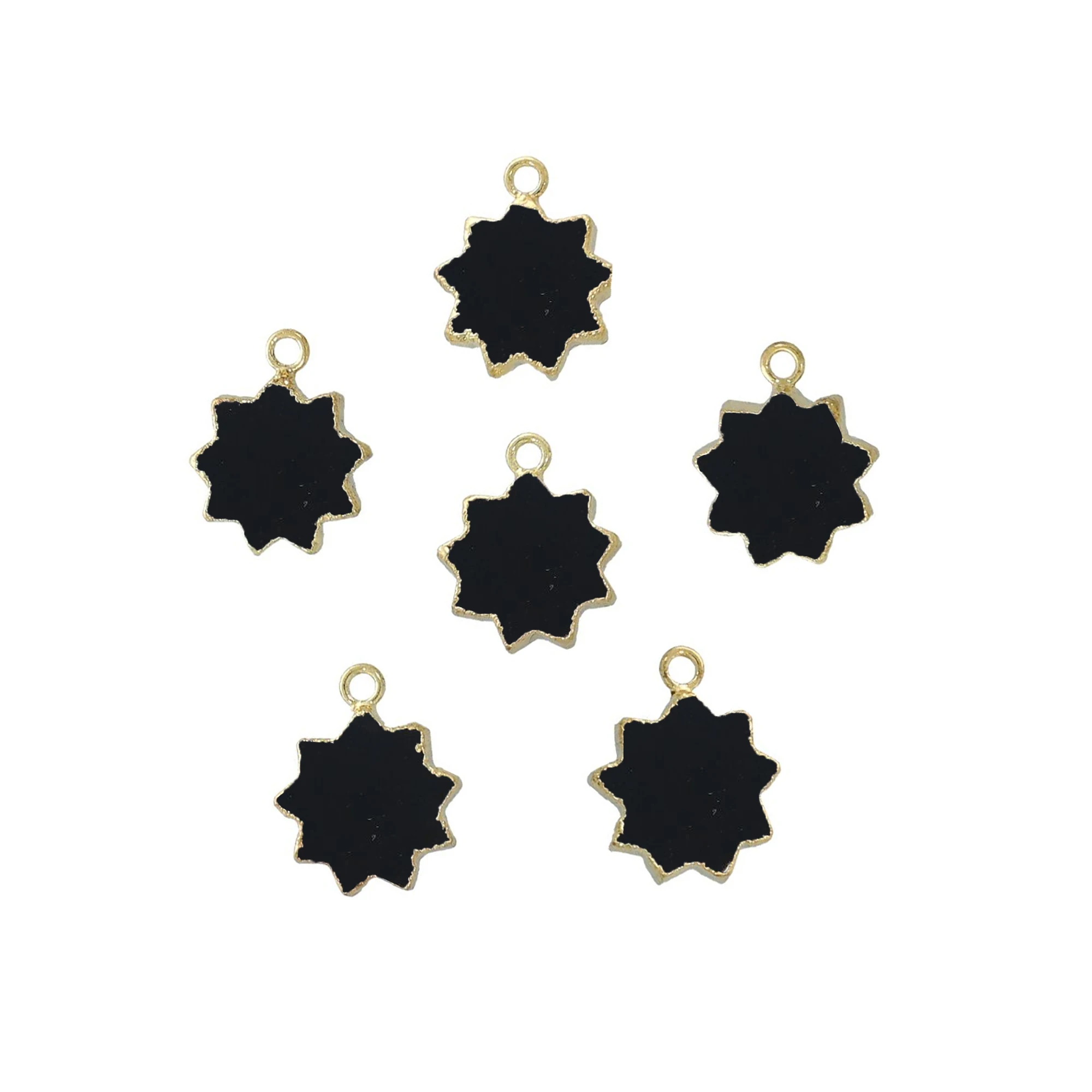 
Black Onyx Gemstone Gold Electroplated Sun Shape Pendant Jewelry GS-04 