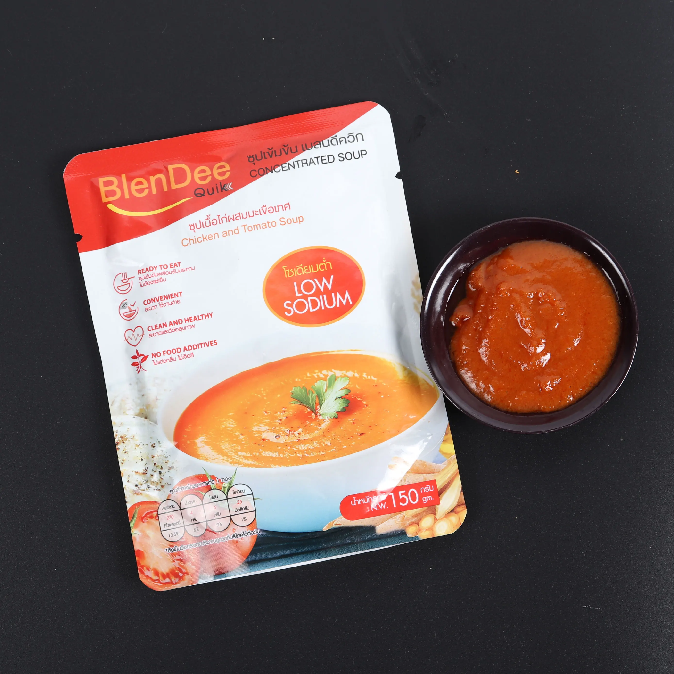
Low Sodium Formula Chicken and Tomato Concentrated Soup From Thailand 