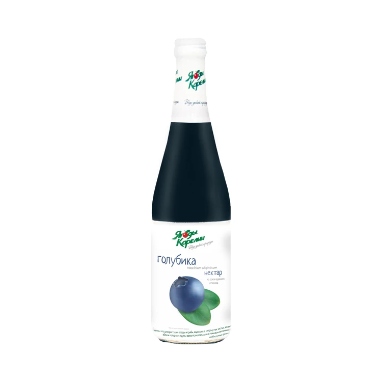 Top quality 100% natural blueberry nectar in glass bottles, wholesale soft drinks