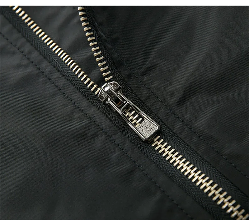 Куртка-Авиатор Мужская тонкая мотоциклетная куртка-бомбер в стиле милитари красный черный синий армейский зеленый