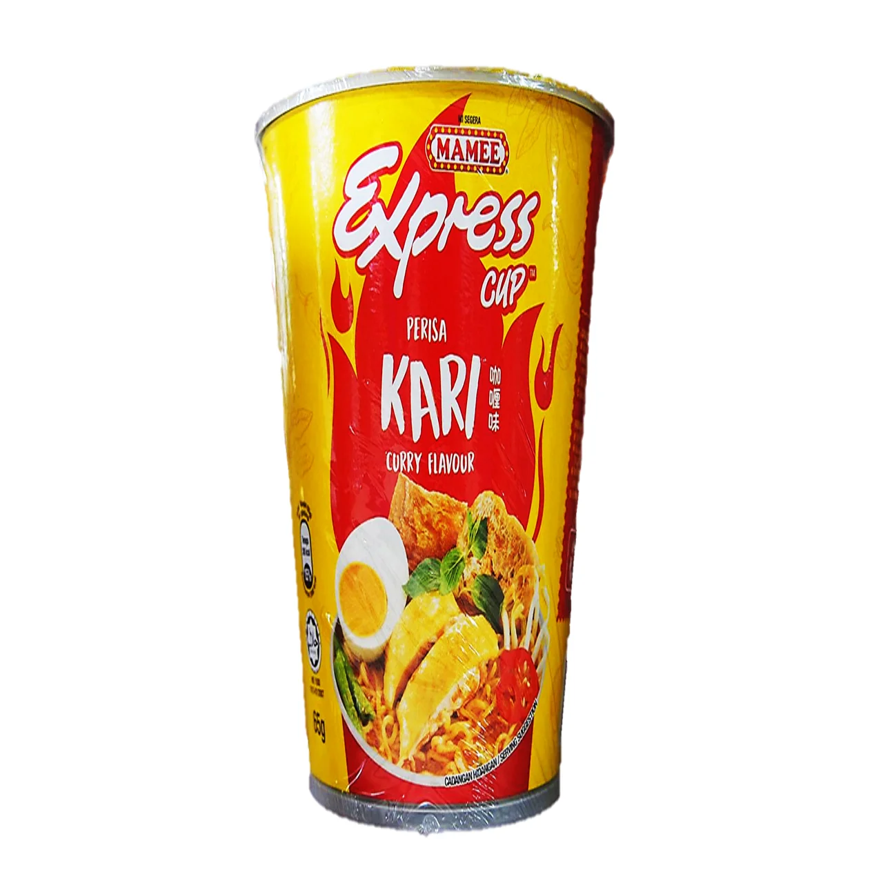Пластиковая чашка для быстрого приготовления пищи упаковка лапши Mamee Express с ароматом карри изготовленная