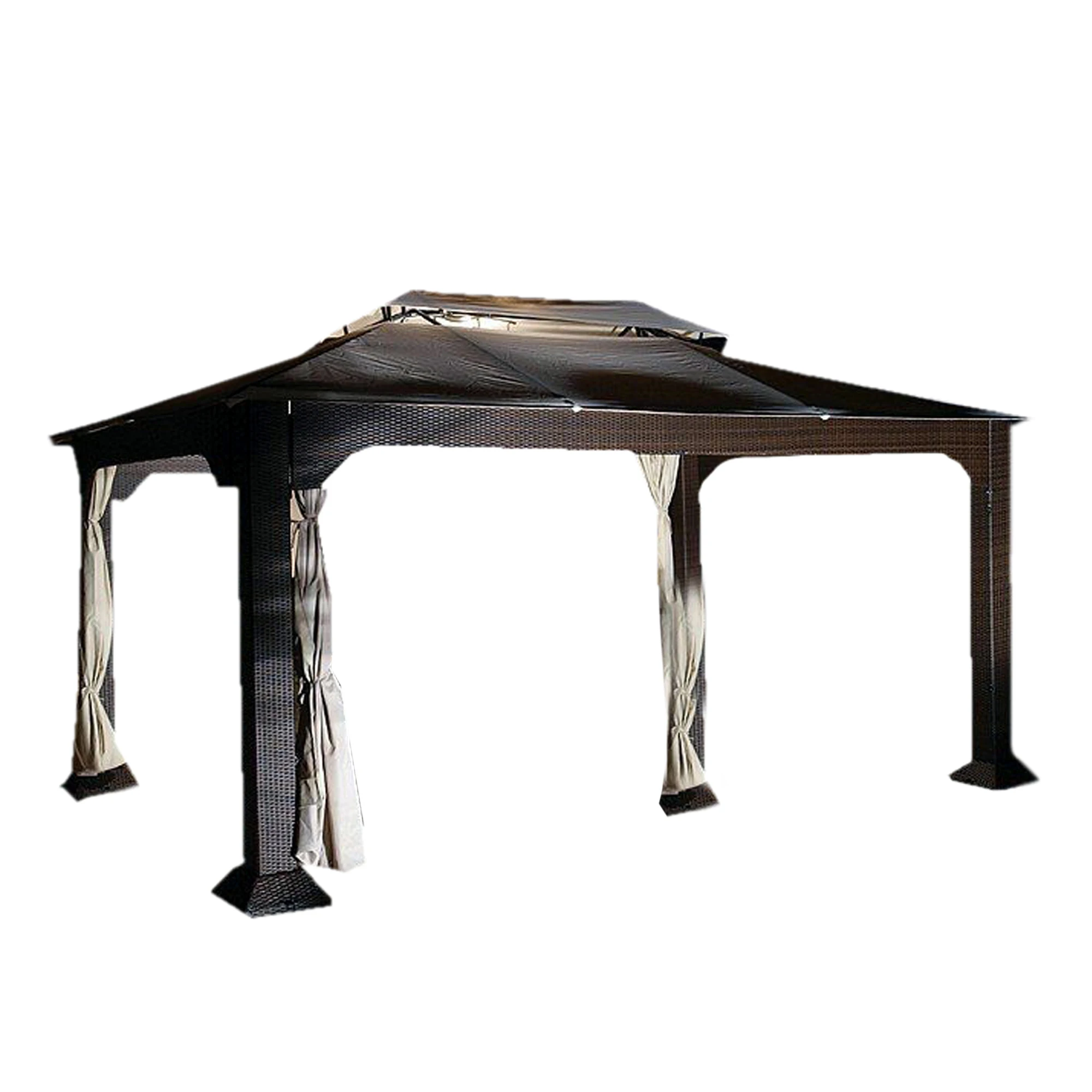 high quality aluminium frame rattan outdoor gazebo tents modern luxury patio gazebo pavilions patio garden furniture