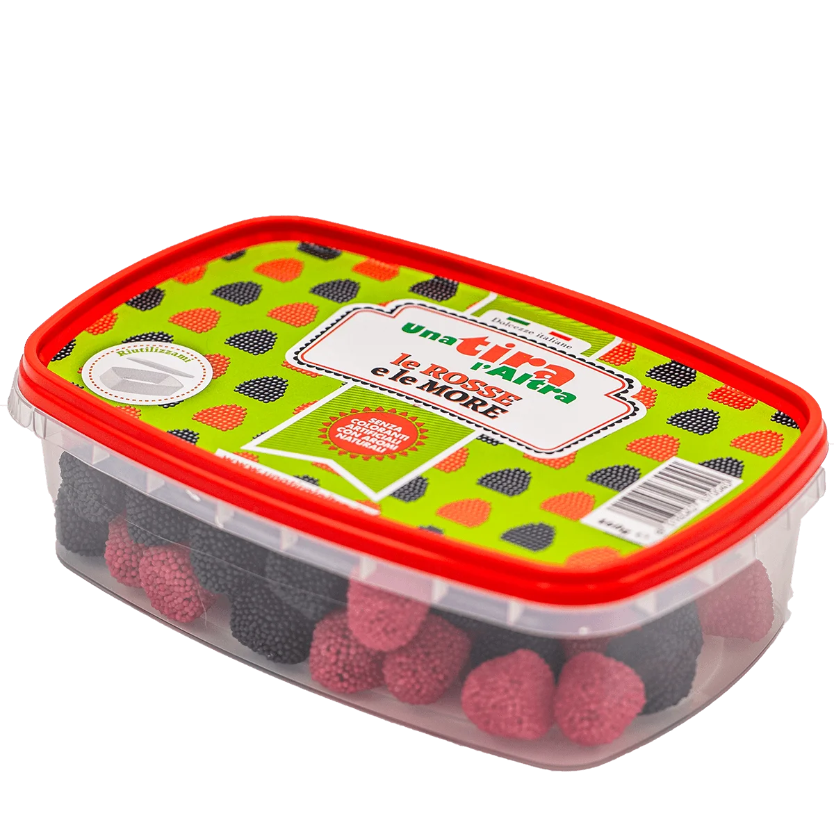 Premium Quality Made in Italy Blackberry and Raspberry Gummy Sweets Le Rosse e Le More