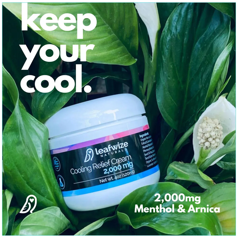 Смягчающий местный Охлаждающий Крем Leafwize Naturals CBD 2000 мг охлаждающий ментол и алоэ с арникой снятие боли