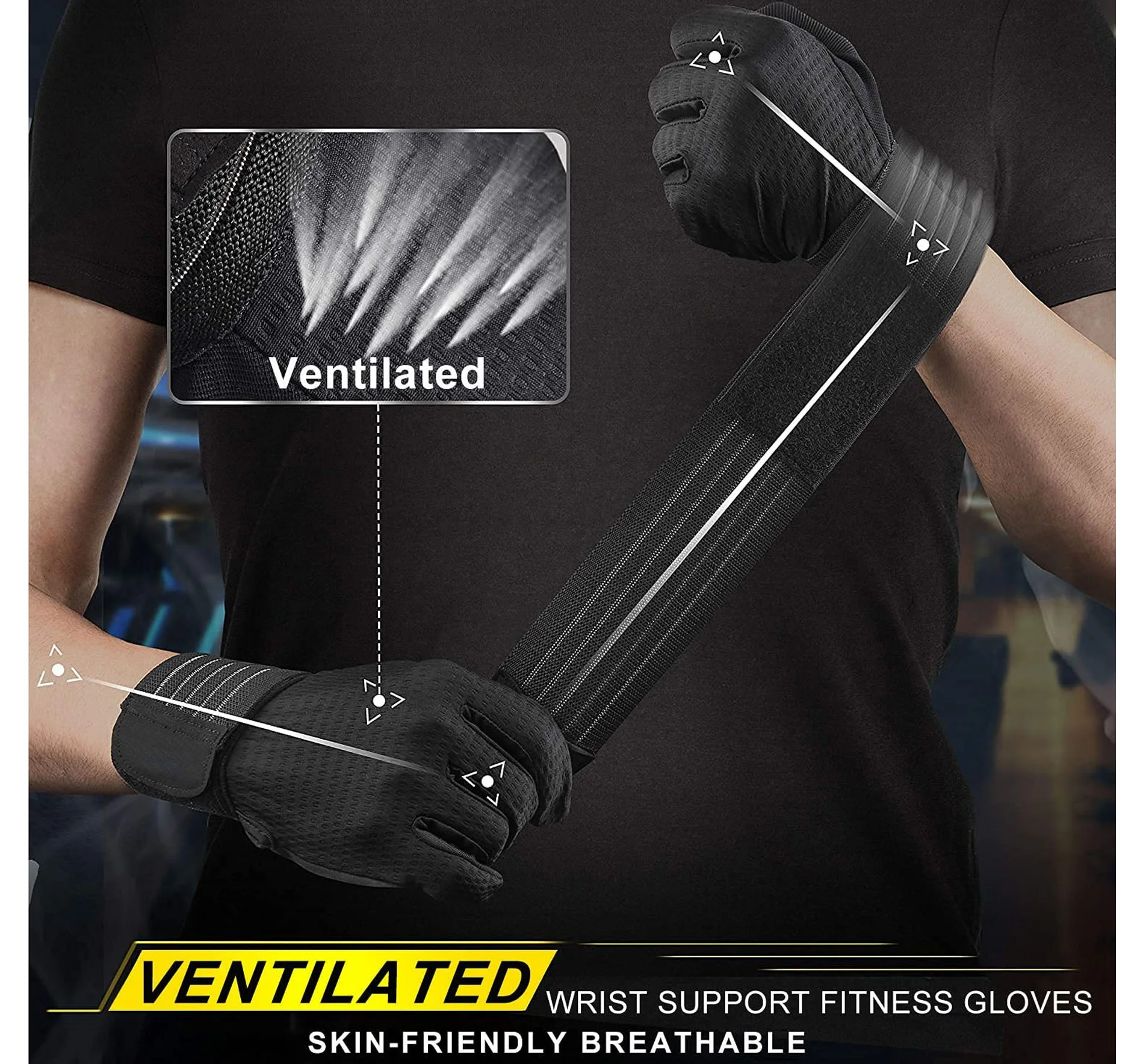 Sports gym training weight lifting gloves adjustable extended bracer cycling gloves for men women