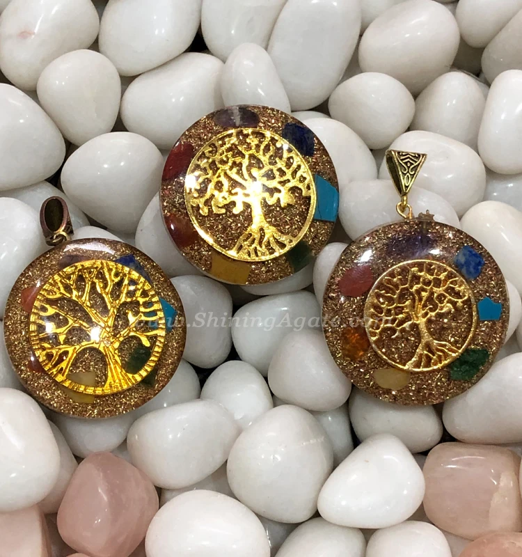 
 Подвеска в виде чакры, оргонита, круглая подвеска в виде оргона с деревом жизни, оптовая продажа, лечебный оргонит, 7 подвесных чакр  