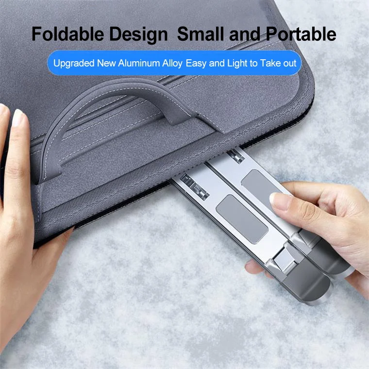Adjustable folding portable desk computer holder ergonomic adjust aluminum metal foldable notebook laptop stand for macbook