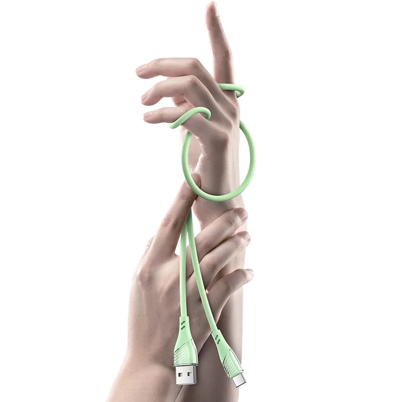 
2021 Usams New Arrival U65 Charger Data Cable For Iphone Type-C Liquid Silicone 3A 2A 