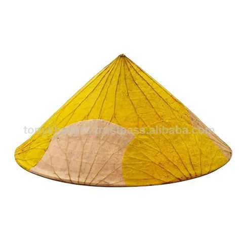 Head Wearing  Decoration Lotus Bamboo and Palm Leaf Colorful Conical Hat Made in Vietnam Use for Decoration and Daily c