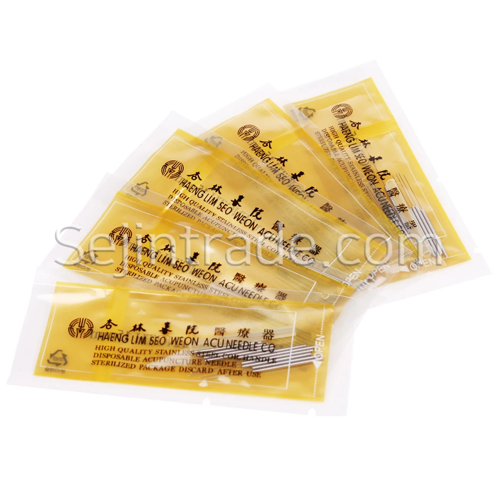 Горячая продажа Нержавеющая сталь Ручка haenglim Иглоукалывание иглы по доступной цене, одноразовые стерильные, мешочком (1000 шт./кор.)