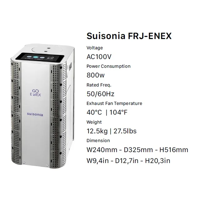 SUISONIA Humidifier FRJ-220V JAPAN Uses Super Heated Steam Reduction to generate not only hydrogen but also