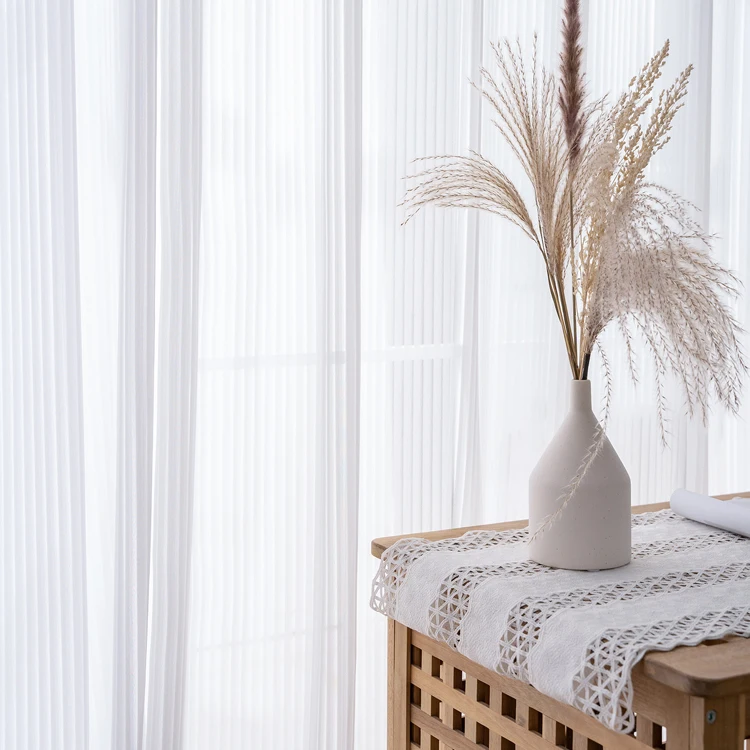 Luxury Drapes white curtains solid cloth luxury Blackout living room curtain sets