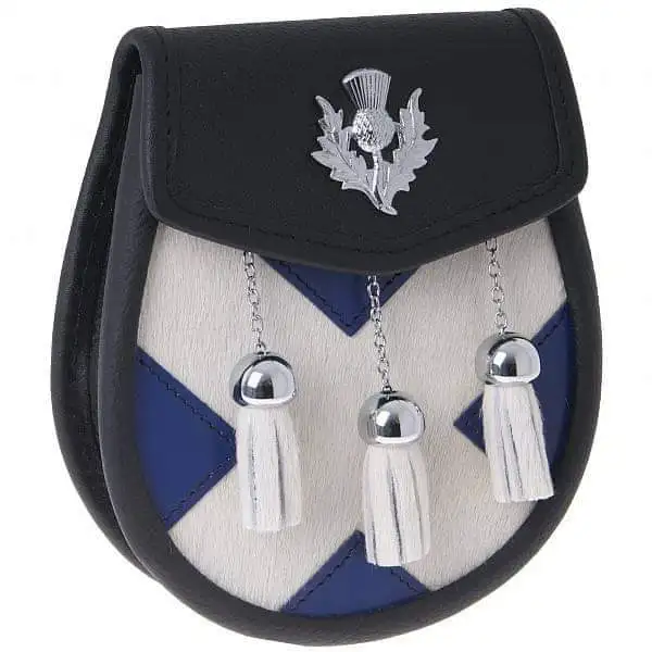 Leather 3 tassel Day wear Celtics Kilt Sporran w-Belt Hip Bag For Women Leather Black Studded Cow Leather bag