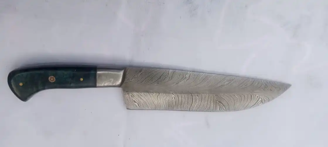  Дамасский нож ручной работы с ручкой из