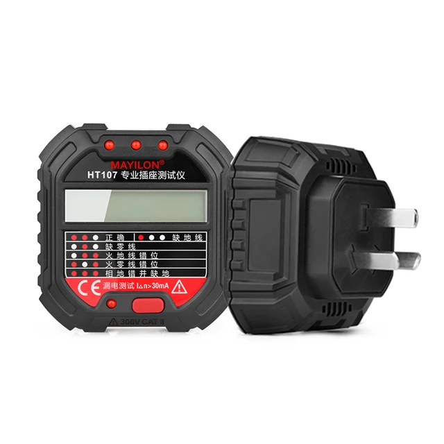 Mayilon HT107D ЕС штекер типа RCD розетка Тестер 90V ~ 250V прибор для измерения напряжения питания герметичность переключатель защиты